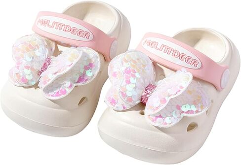 Acdoslow Toddler Little Kids Garden Clogs Girls Slides Butterfly Slip On Water Shoes Non-Slip Summer Beach Pool Shower Slippers in Saudi Arabia