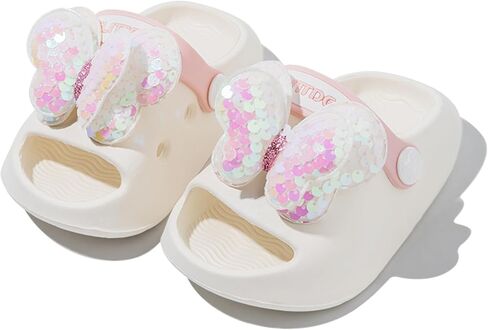 Acdoslow Toddler Little Kids Garden Clogs Girls Slides Butterfly Slip On Water Shoes Non-Slip Summer Beach Pool Shower Slippers in Saudi Arabia
