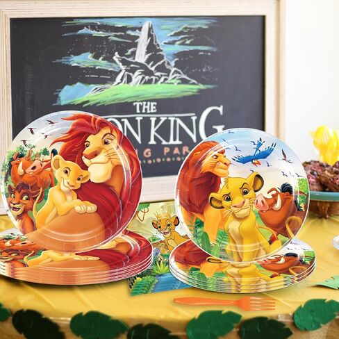 80 Pcs Lion King Party Supplies Disposable Tableware Include Plates,Cupsand Napkins for Girls and Boys Lion King Party Decoration (Serves 20) in Kuwait