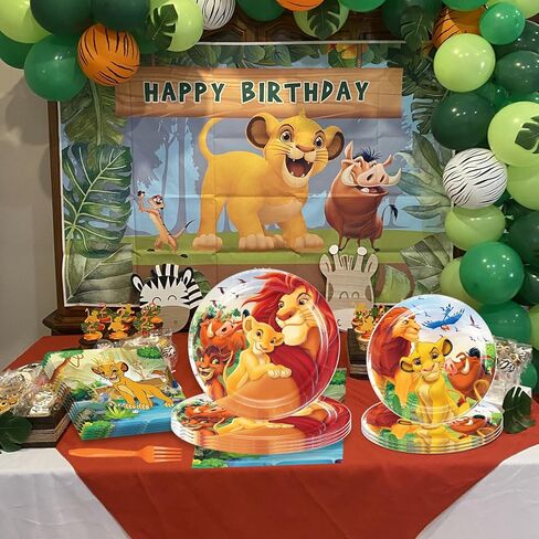 80 Pcs Lion King Party Supplies Disposable Tableware Include Plates,Cupsand Napkins for Girls and Boys Lion King Party Decoration (Serves 20) in Kuwait
