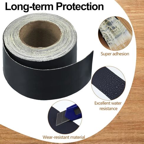 Joist Tape for Decking 50 Feet Deck Flashing Tape Joist Protection Tape Butyl Joist Tape for Joists and Beams, Preservative Waterproof Deck Joist Tape, Black (8 Rolls, 1-5/8 Inch Width) in Saudi Arabia