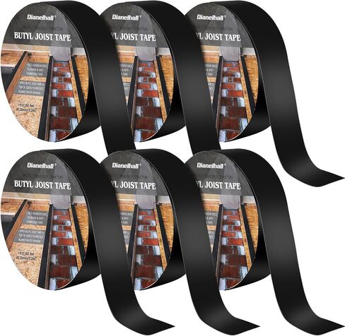 Joist Tape for Decking 50 Feet Deck Flashing Tape Joist Protection Tape Butyl Joist Tape for Joists and Beams, Preservative Waterproof Deck Joist Tape, Black (8 Rolls, 1-5/8 Inch Width) in Saudi Arabia