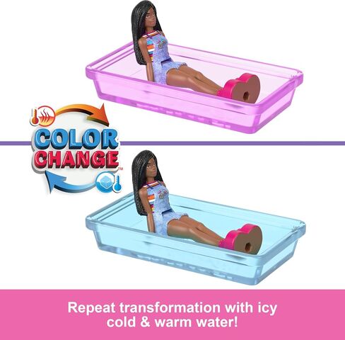 Barbie Mini BarbieLand Doll & Toy Vehicle Sets, 1.5-inch Doll & Convertible Car with Color-Change Surprise, Plus Street Sign Accessory in Saudi Arabia