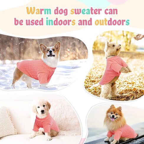 Bonaweite Knitted Dog Sweater for Small Medium Dogs Cats, Warm Soft Pullover Puppy Sweater Outfit Doggie Knitwear Sweatshirt for Dogs Girl Boy in Saudi Arabia