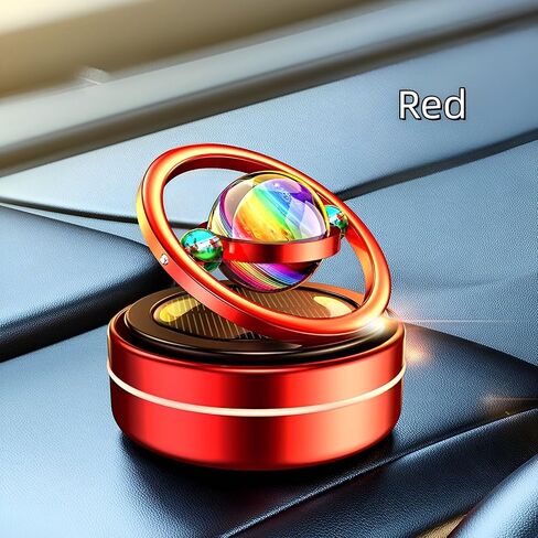 EAONITU Car Decoration Solar Spin Car Dashboard Decorations Automotive Interior Decoration Gifts Home Office Decor (Red) in Saudi Arabia