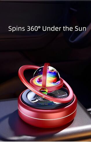 EAONITU Car Decoration Solar Spin Car Dashboard Decorations Automotive Interior Decoration Gifts Home Office Decor (Red) in Saudi Arabia