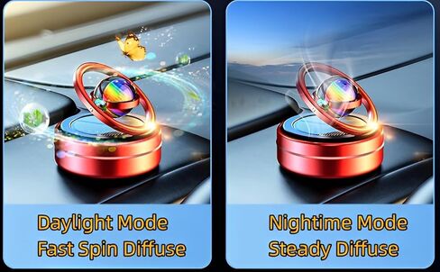 EAONITU Car Decoration Solar Spin Car Dashboard Decorations Automotive Interior Decoration Gifts Home Office Decor (Red) in Saudi Arabia