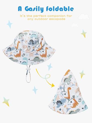 BIKINX Baby Sun Hat Toddler Bucket Hat Wide Brim Kids Beach Hats UPF 50+ Sun Protective for Boys Girls in Kuwait