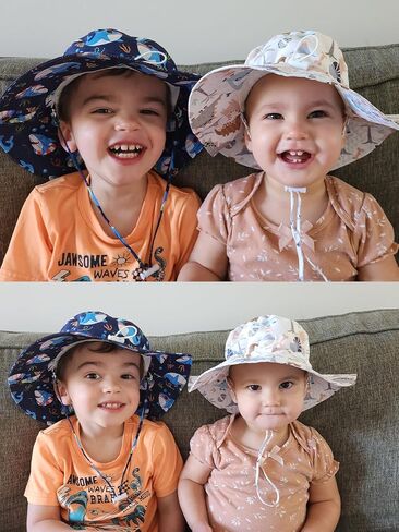 BIKINX Baby Sun Hat Toddler Bucket Hat Wide Brim Kids Beach Hats UPF 50+ Sun Protective for Boys Girls in Kuwait