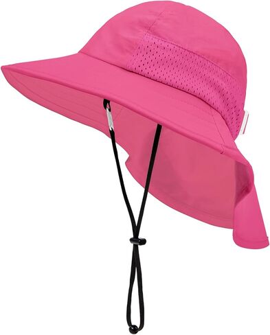قبعة شمس للأطفال الرضع والأطفال الصغار صيفية بعامل حماية من الأشعة فوق البنفسجية 50+ قبعات حماية للفتيات والأولاد قبعات شاطئ واسعة الحواف مع غطاء للرقبة in Kuwait