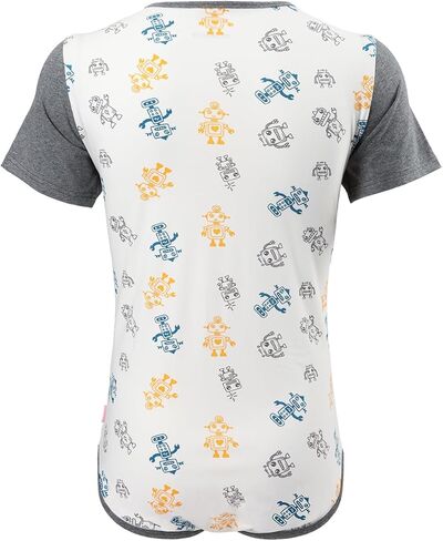 CutiePlusU Men's Cotton Button Crotch Bodysuits Adult Romper Onesie for Men Print in Saudi Arabia