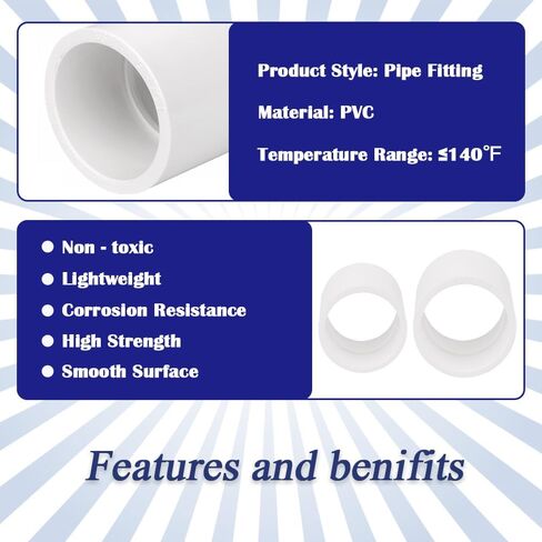 HayEastdor 12 قطعة 1/2 بوصة أنبوب PVC أبيض اقتران محول تجهيزات الأنابيب موصلات مقبس منزلقة للرش، نظام الري بالتنقيط، تمديد الأنابيب HE050-1/2 in Kuwait