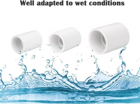 HayEastdor 12 قطعة 1/2 بوصة أنبوب PVC أبيض اقتران محول تجهيزات الأنابيب موصلات مقبس منزلقة للرش، نظام الري بالتنقيط، تمديد الأنابيب HE050-1/2 in Kuwait
