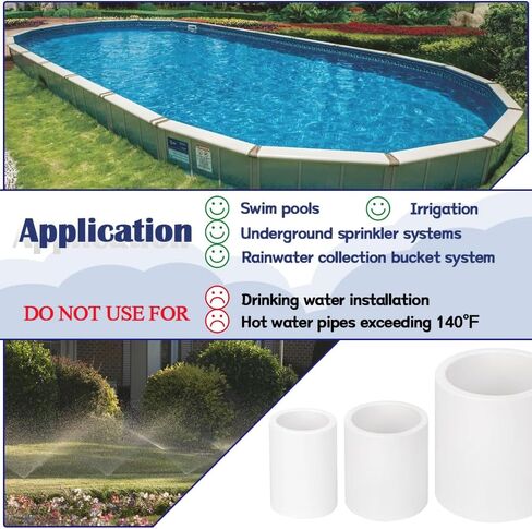 HayEastdor 12 قطعة 1/2 بوصة أنبوب PVC أبيض اقتران محول تجهيزات الأنابيب موصلات مقبس منزلقة للرش، نظام الري بالتنقيط، تمديد الأنابيب HE050-1/2 in Kuwait