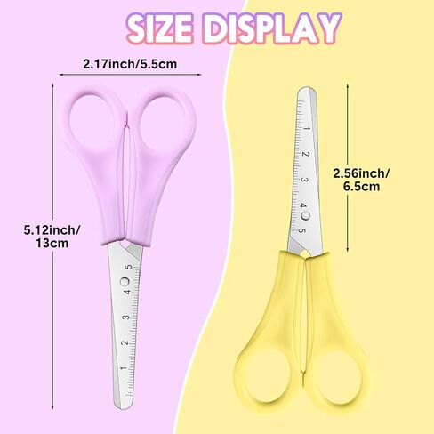 Gisafai 100 Pcs 5'' Scissors Bulk for Kids Safety Blunt Tip Scissors Stainless Steel Sharp Blade Easy Grip Scissors 5 Pastel Colors Kids Craft Scissors for Office Sewing Home Craft School Supplies in Saudi Arabia