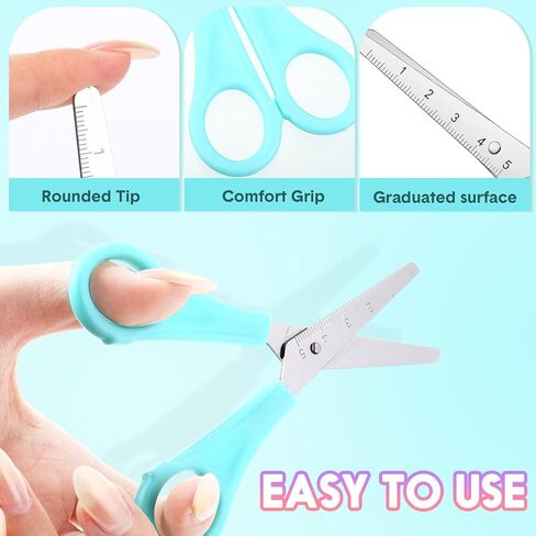 Gisafai 100 Pcs 5'' Scissors Bulk for Kids Safety Blunt Tip Scissors Stainless Steel Sharp Blade Easy Grip Scissors 5 Pastel Colors Kids Craft Scissors for Office Sewing Home Craft School Supplies in Saudi Arabia