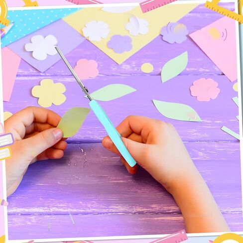 Gisafai 100 Pcs 5'' Scissors Bulk for Kids Safety Blunt Tip Scissors Stainless Steel Sharp Blade Easy Grip Scissors 5 Pastel Colors Kids Craft Scissors for Office Sewing Home Craft School Supplies in Saudi Arabia
