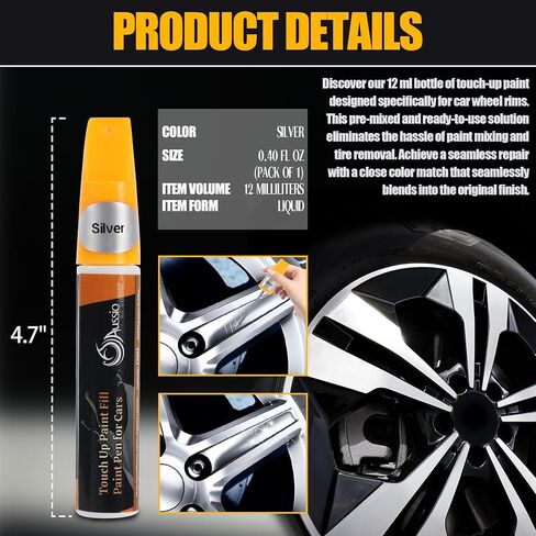 (Gloss Black, 2 in 1 Car Rim Touch Up Paint for Cars Universal Color Rim Scratch Repair Pen Car Paint Scratch Repair Car Touch Up Paint Pen Wheel Rim Curb Rash Repair Kit Car Scratch Remover in Saudi Arabia