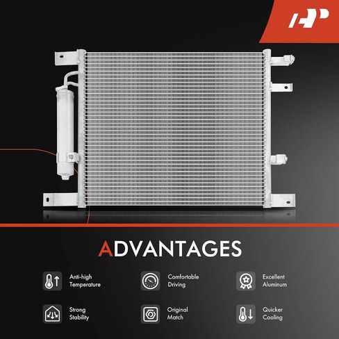 A-Premium Air Conditioning A/C Condenser Compatible with Nissan Versa 2012-2019, Versa Note 2014-2019,1.6L, Replace# 921001HA3A in Saudi Arabia