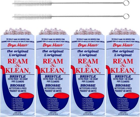 Stainless Steel Straw Brush Nylon Pipe Tube Cleaner (2-Pack) Bundled with Ream-N-Klean Extra Rigid Bristle Pipe Cleaners (4-Pack) in Saudi Arabia