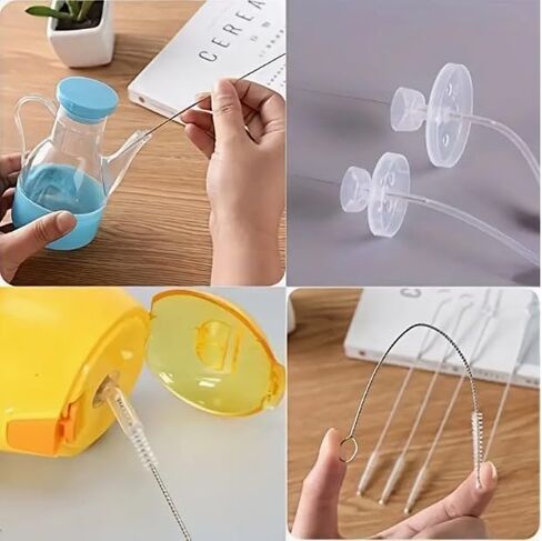 Stainless Steel Straw Brush Nylon Pipe Tube Cleaner (2-Pack) Bundled with Ream-N-Klean Extra Rigid Bristle Pipe Cleaners (4-Pack) in Saudi Arabia