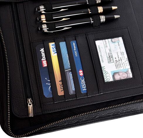 محفظة جلدية للرجال والنساء - منظم متعدد الجيوب مزود بسحاب in Kuwait