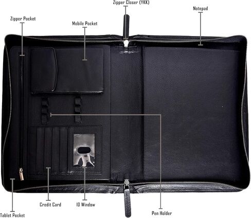 محفظة جلدية للرجال والنساء - منظم متعدد الجيوب مزود بسحاب in Kuwait