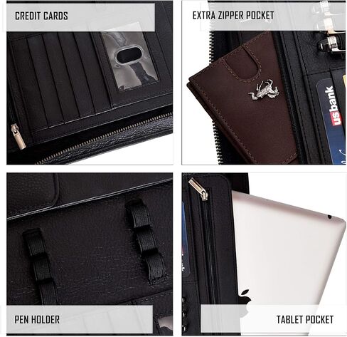 محفظة جلدية للرجال والنساء - منظم متعدد الجيوب مزود بسحاب in Kuwait