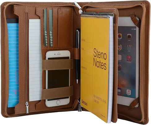 حافظة جلدية احترافية لتنظيم أجهزة iPad Mini 5 2019، وJunior Legal (A5) Notepad، وحافظة جلدية بسحاب in Kuwait