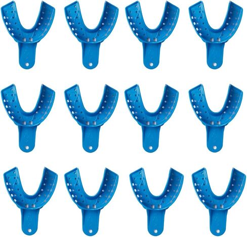 EASYTODENTA 12PCS Dental Impression Trays 8 Sizes Autoclavable Teeth Impression Kits S/M/L,Upper/Lower (L Lower) in Saudi Arabia