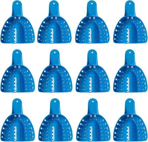 EASYTODENTA 12PCS Dental Impression Trays 8 Sizes Autoclavable Teeth Impression Kits S/M/L,Upper/Lower (L Lower) in Saudi Arabia