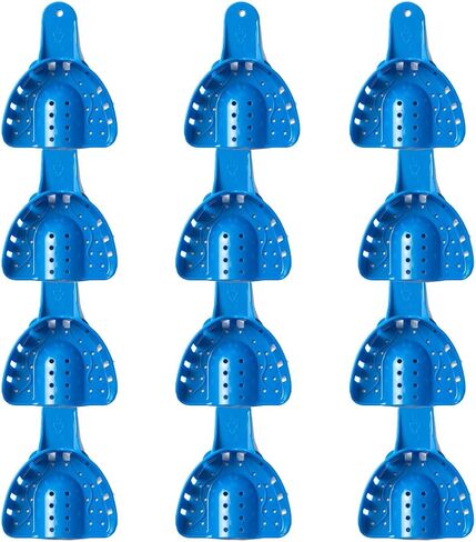 EASYTODENTA 12PCS Dental Impression Trays 8 Sizes Autoclavable Teeth Impression Kits S/M/L,Upper/Lower (L Lower) in Saudi Arabia