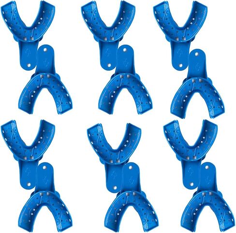 EASYTODENTA 12PCS Dental Impression Trays 8 Sizes Autoclavable Teeth Impression Kits S/M/L,Upper/Lower (L Lower) in Saudi Arabia