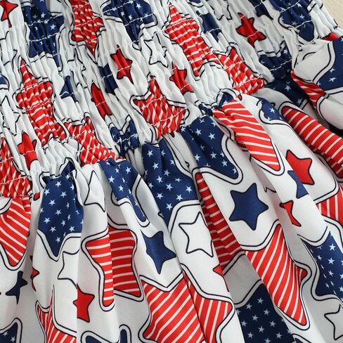 FYBITBO 4th of July Todddler Girls Outfit Strars Stripes Spaghetti Strap Little Girl Dress Kids Independence Day Clothes in Saudi Arabia