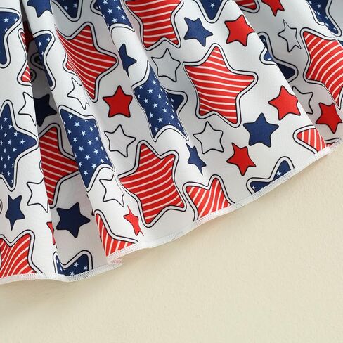 FYBITBO 4th of July Todddler Girls Outfit Strars Stripes Spaghetti Strap Little Girl Dress Kids Independence Day Clothes in Saudi Arabia