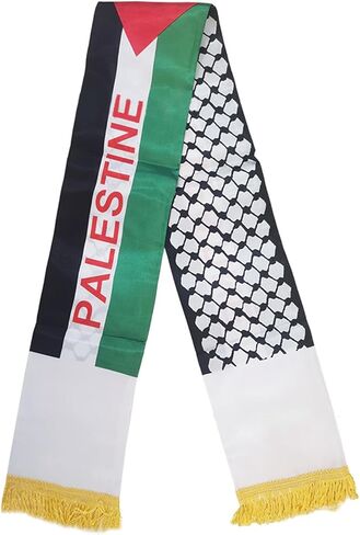Xdodnev الطباعة الرقمية فلسطين وشاح طويل الساتان وشاح للرقبة فلسطين الرقبة شال القدس العربية وشاح لجميع الأعمار in Kuwait