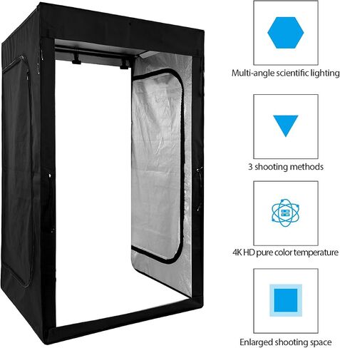 GVM 47x39x78inch Large Photo Light Box Photography, LED Photo Studio Light Box│Photo Booth with 3 Color Backdrops+Carry Bag, Professional Lightbox for Product Photography Clothes Portrait Shooting in Saudi Arabia