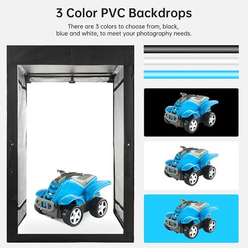GVM 47x39x78inch Large Photo Light Box Photography, LED Photo Studio Light Box│Photo Booth with 3 Color Backdrops+Carry Bag, Professional Lightbox for Product Photography Clothes Portrait Shooting in Saudi Arabia