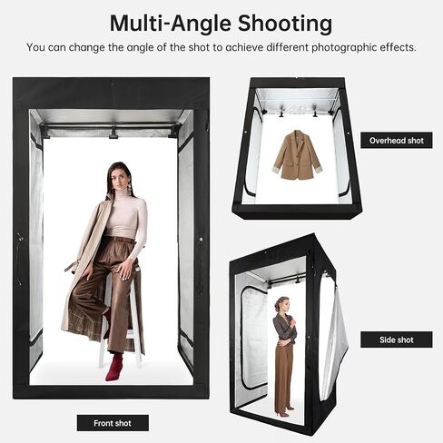 GVM 47x39x78inch Large Photo Light Box Photography, LED Photo Studio Light Box│Photo Booth with 3 Color Backdrops+Carry Bag, Professional Lightbox for Product Photography Clothes Portrait Shooting in Saudi Arabia