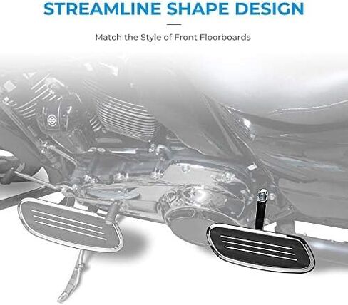 KEMIMOTO Passenger Floorboards Compatible with Touring Models Road Glide Street Glide Electra Glide 1993-2024 (Chrome Floorboards) in Saudi Arabia