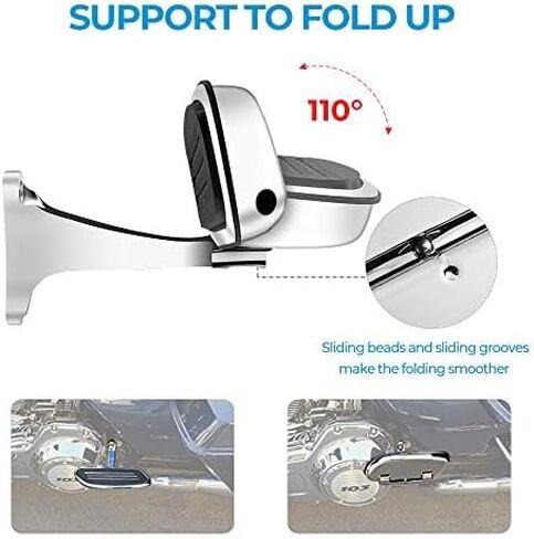 KEMIMOTO Passenger Floorboards Compatible with Touring Models Road Glide Street Glide Electra Glide 1993-2024 (Chrome Floorboards) in Saudi Arabia