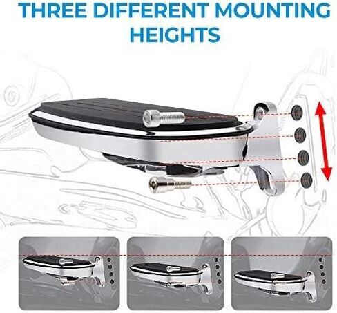 KEMIMOTO Passenger Floorboards Compatible with Touring Models Road Glide Street Glide Electra Glide 1993-2024 (Chrome Floorboards) in Saudi Arabia