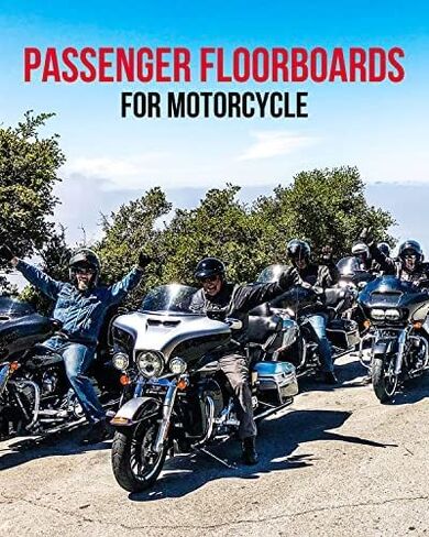 KEMIMOTO Passenger Floorboards Compatible with Touring Models Road Glide Street Glide Electra Glide 1993-2024 (Chrome Floorboards) in Saudi Arabia