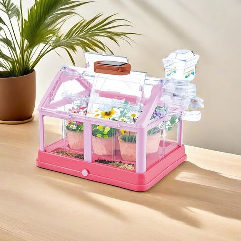 مجموعة أدوات زراعة النباتات للأطفال من EXBEPE، مجموعة زراعة الدفيئة، مجموعة Terrarium Kit للأطفال، لعبة البستنة النباتية التعليمية DIY، الدفيئة الحية مع لوحة شمسية، مجموعة البستنة الداخلية in Kuwait
