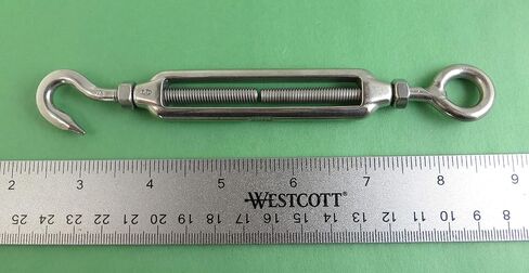 US STAINLESS 2 Pieces Stainless Steel 316 M6 Turnbuckle Hook and Eye 6mm Marine Grade in Saudi Arabia