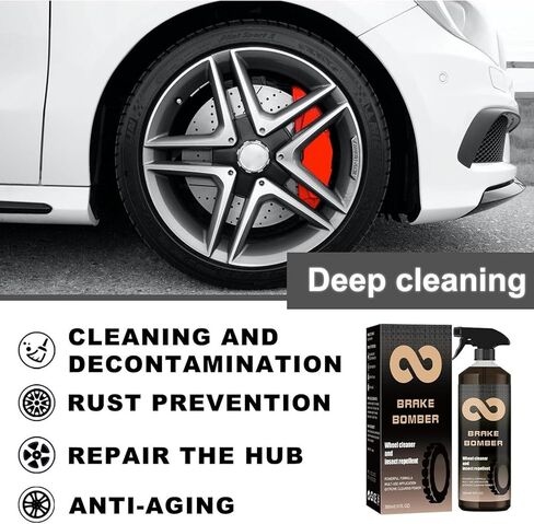 YG LianKai 𝟑𝟎𝟎𝐦𝐥 منظف عجلات الفرامل، منظف قوي للعجلات، بخاخ منظف العجلات غير الحمضي، مثالي لتنظيف العجلات والإطارات، على السبائك والكروم والعجلات المطلية in Kuwait