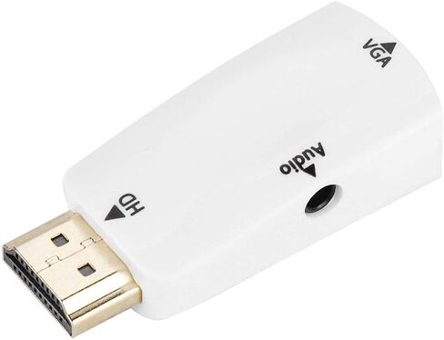 محول محول Sonew HD 1080P أنثى إلى VGA أنثى مع كابل إخراج صوت 3.5 مم للكمبيوتر/الكمبيوتر المحمول/DVD/سطح المكتب/اللوحة المسطحة/STB الرقمي/المشغل (أبيض) in Kuwait