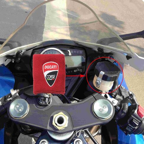 iTobest Motorcycle Brake Reservoir Sock Fits For Ducati 748/749/848/916/996/998/999/1198/1199/ V2 4 ST2 3 4, Streetfighter, Hypermotard, Multistrada- Reservoir Sock Cover (Red)2 Pack in Saudi Arabia