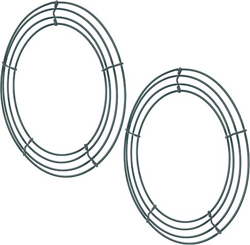 Sumind 2 Packs of Wire Wreath Frames Green Wire Garland Making Rings for Christmas Decoration (12 Inch) in Saudi Arabia