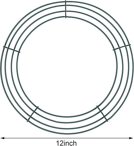 Sumind 2 Packs of Wire Wreath Frames Green Wire Garland Making Rings for Christmas Decoration (12 Inch) in Saudi Arabia